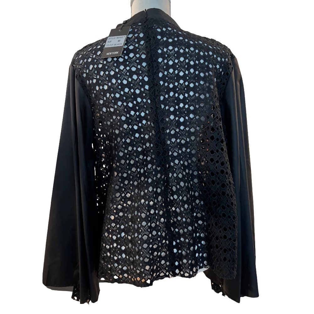 #A222 Nancy Gothic Chic Dark Academia Black Lace Top NWT Size M - Picture 9 of 9